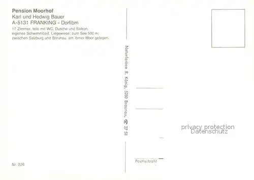 AK / Ansichtskarte Franking Oberoesterreich Dorfibm Pension Moorhof Kat. Franking