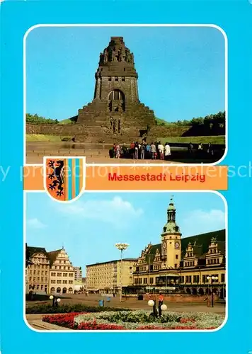 AK / Ansichtskarte Leipzig Voelkerschlachtdenkmal Markt Rathaus Wappen Messestadt Kat. Leipzig