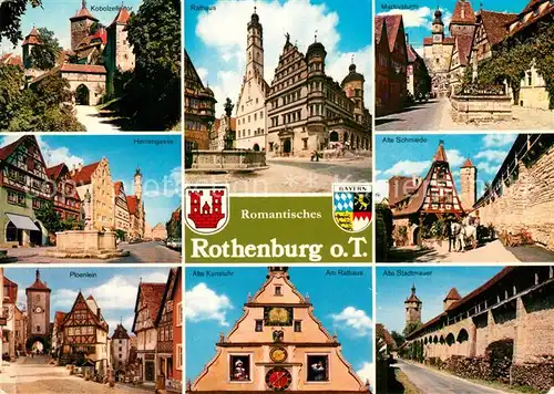 AK / Ansichtskarte Rothenburg Tauber Kobolzellertror Rathaus Markusturm  Kat. Rothenburg ob der Tauber