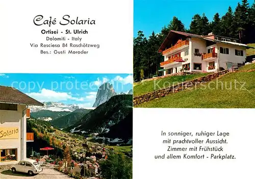 AK / Ansichtskarte Ortisei St Ulrich Cafe Solaria