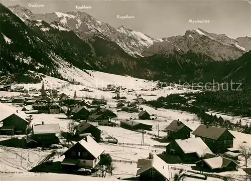 AK / Ansichtskarte Hinterstein Bad Hindelang Panorama Winter Bergkette