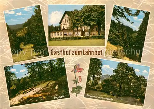 AK / Ansichtskarte Lahnhof Gasthof Zum Lahnhof Forsthaus Siegquelle Lahnquelle Ilsetal Kat. Netphen