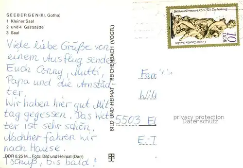 AK / Ansichtskarte Seebergen Gotha Konstum Gaststaette Dueppel Kleiner Saal  Kat. Seebergen Gotha