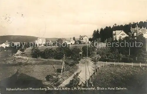 AK / Ansichtskarte Masserberg Blick vom Hotel Daheim Villenviertel Kat. Masserberg