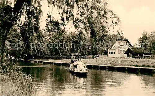 AK / Ansichtskarte Lehde Cafe Venedig Bootspartie Kat. Luebbenau Spreewald