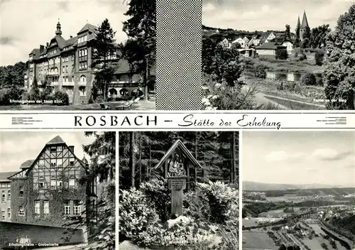 AK / Ansichtskarte Rosbach Sieg Erholungsheim Stadt Koeln Giebelseite Wegekreuz Siegpartie Panorama Kat. Windeck