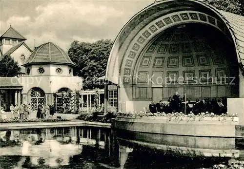 AK / Ansichtskarte Bad Nauheim Trinkkuranlage mit Musikpavillon Kat. Bad Nauheim