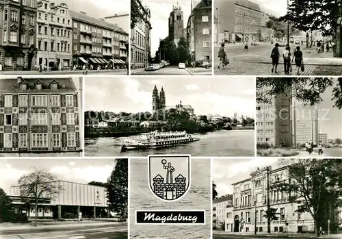 AK / Ansichtskarte Magdeburg Karl Marx Str St Sebastian Kirche Halberstaedter Str Haus am alten Markt Elbe Dom Kulturhaus des Handwerks Kat. Magdeburg