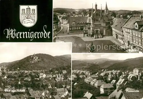 AK / Ansichtskarte Wernigerode Harz Rathaus Schlossblick Hasserode Kat. Wernigerode