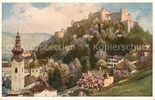 AK / Ansichtskarte Salzburg Oesterreich Kuenstlerkarte Burg Kirchen Kat. Salzburg