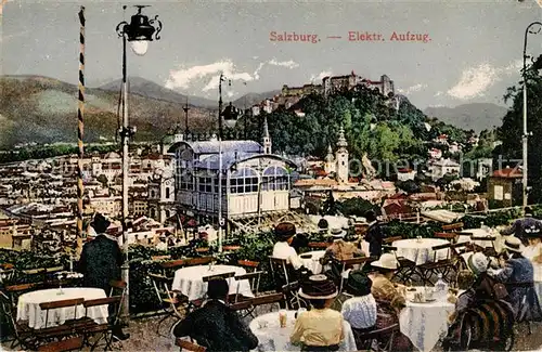 AK / Ansichtskarte Salzburg Oesterreich Elektrischer Aufzug Terrassencafe Kat. Salzburg