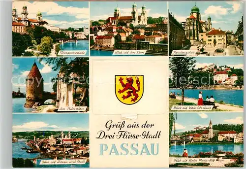 AK / Ansichtskarte Passau Innpromenade Residenzplatz Dom Kloster Maria Hilf Veste Oberhaus Kat. Passau