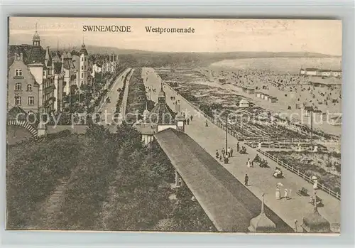 AK / Ansichtskarte Swinemuende Swinoujscie Fliegeraufnahme Westpromenade