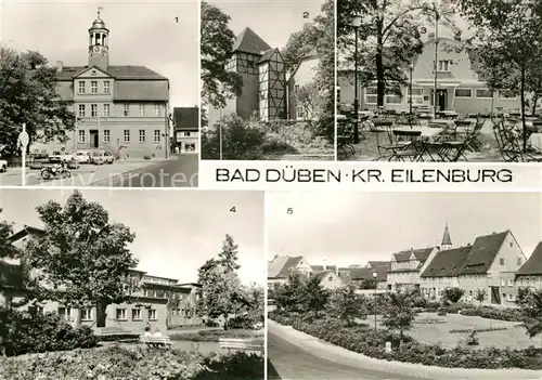 AK / Ansichtskarte Bad Dueben Markt Rathaus Burg Dueben Kulturhaus des Moorbades Eisenmoorbad Platz der Jugend Kat. Bad Dueben