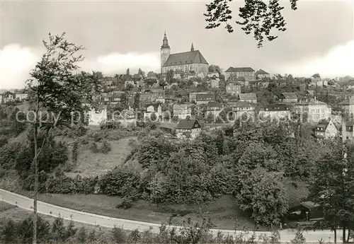 AK / Ansichtskarte Schneeberg Erzgebirge Stadtblick mit Kirche Kat. Schneeberg