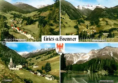 AK / Ansichtskarte Gries Brenner Brennerstrasse Obernberger See Tribulaungruppe Vinaders Kat. Noesslach Gries am Brenner