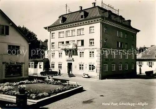 AK / Ansichtskarte Scheidegg Allgaeu Hotel Post Kat. Scheidegg