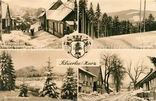 AK / Ansichtskarte Schierke Harz Am Kirchberg mit Unterschierke Brockenblick Bode mit Koenigsberg Ortsmotiv Kat. Schierke Brocken