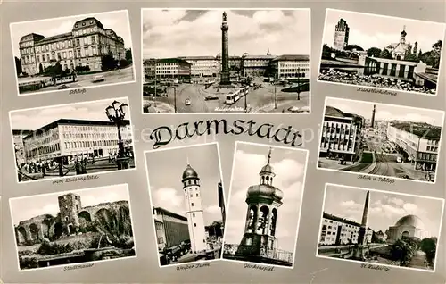 AK / Ansichtskarte Darmstadt Luisenplatz Kuenstlerkolonie Weisser Turm Glockenspiel Kat. Darmstadt