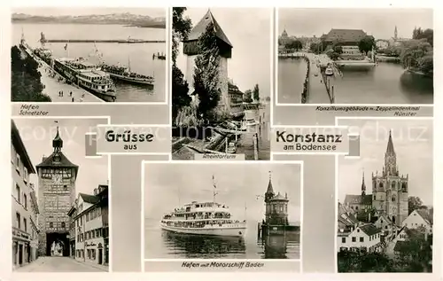AK / Ansichtskarte Konstanz Bodensee Hafen Schnetztor Konziliumsgebaeude Zeppelindenkmal Muenster  Kat. Konstanz