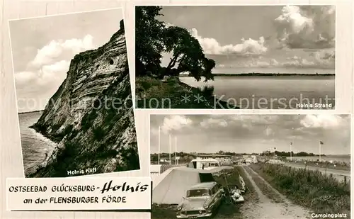 AK / Ansichtskarte Holnis Campingplatz Strand Kliff  Kat. Gluecksburg (Ostsee)