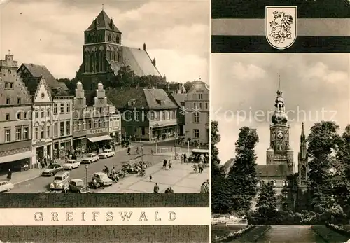 AK / Ansichtskarte Greifswald Markt und Nikolaikirche