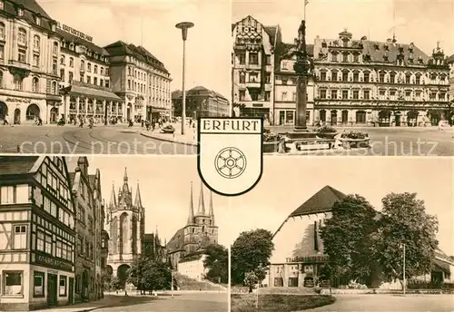 AK / Ansichtskarte Erfurt Bahnhofsplatz Gildehaus Dom Severi Thueringenhalle Kat. Erfurt