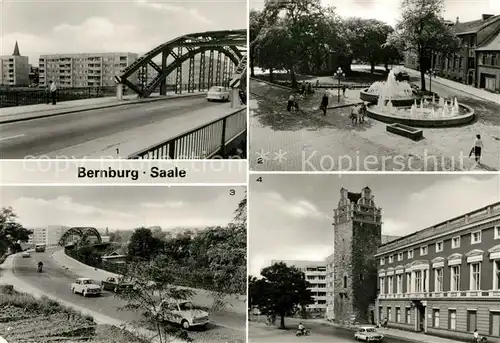 AK / Ansichtskarte Bernburg Saale Friedensbruecke Lindenplatz Internat fuer Lehrerbildung Kat. Bernburg