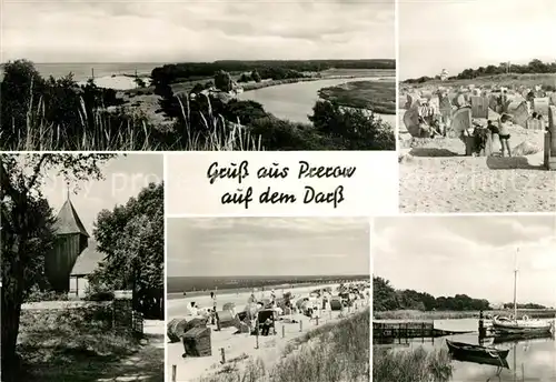 AK / Ansichtskarte Prerow Ostseebad Panorama Strand Kirche Fischkutter Kat. Darss