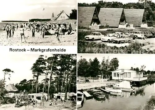 AK / Ansichtskarte Markgrafenheide Rostock Strand Bungalows Zeltplatz Bootsanlegestelle