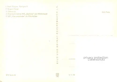 AK / Ansichtskarte Sassnitz Ostseebad Ruegen Koenigsstuhl Ruegenhotel Stadtblick Eisenbahnfaehre MS Sassnitz MS Warnemuende im Faehrhafen Kat. Sassnitz