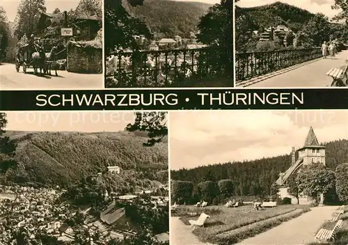 AK / Ansichtskarte Schwarzburg Thueringer Wald Postkutsche Promenade Panorama Park Kat. Schwarzburg