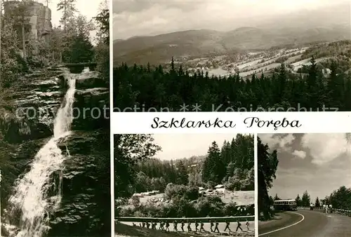 AK / Ansichtskarte Szklarska Poreba Schreiberhau Wasserfall Pnoramen Camping