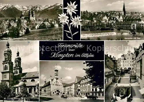 AK / Ansichtskarte Kempten Allgaeu Panorama Sankt Lorenz Kirche Rathausplatz Freitreppe  Kat. Kempten (Allgaeu)