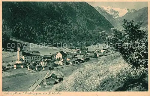 AK / Ansichtskarte Neustift Stubaital Tirol mit Gletscher Kat. Neustift im Stubaital
