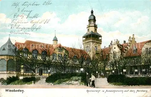 AK / Ansichtskarte Wiesbaden Restaurant und Aussichtsturm auf Neroberg Kat. Wiesbaden