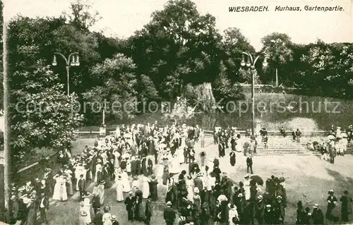 AK / Ansichtskarte Wiesbaden Kurhaus Gartenpartie Kat. Wiesbaden