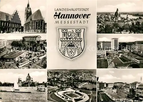 AK / Ansichtskarte Hannover Altes Rathaus Marktkirche Maschsee Aegidientorplatz Hauptbahnhof Kat. Hannover