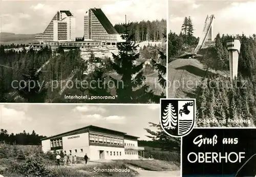 AK / Ansichtskarte Oberhof Thueringen Interhotel Panorama Schanzenbaude Schanze am Rennsteig Kat. Oberhof Thueringen