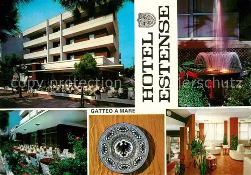 AK / Ansichtskarte Gatteo A Mare Hotel Estense Terrasse Brunnen Gastraum Kat. Italien