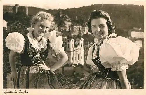 AK / Ansichtskarte Karlsbad Eger Tracht 