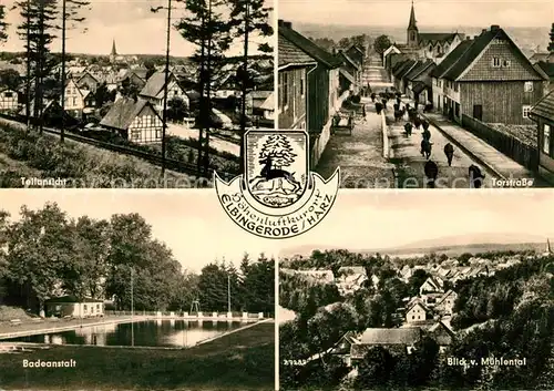 AK / Ansichtskarte Elbingerode Harz Teilansicht Torstrasse Badeanstalt Muehlentalblick Kat. Elbingerode Harz