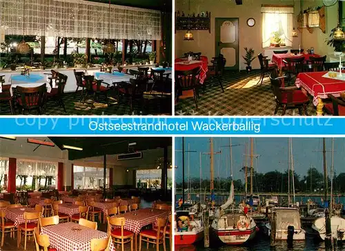 AK / Ansichtskarte Wackerballig Ostseestrandhotel Gastraeume Bootshafen Kat. Gelting