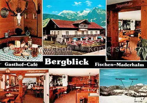 AK / Ansichtskarte Fischen Allgaeu Gasthof Cafe Bergblick Gastraeume Bergblick Kat. Fischen i.Allgaeu