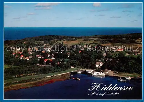 AK / Ansichtskarte Insel Hiddensee Blick auf Kloster Fliegeraufnahme Kat. Insel Hiddensee