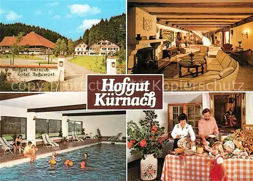 AK / Ansichtskarte Kuernach Hofgut Kuernach Hallenbad Hotelhalle Fruehstuecksraum Kat. Kuernach