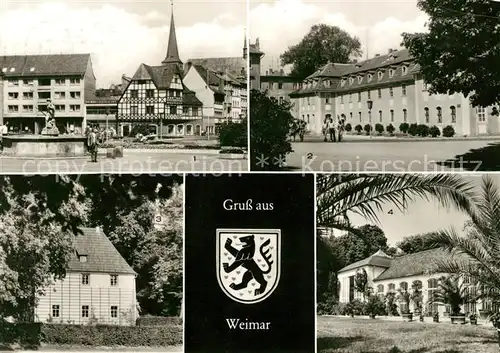 AK / Ansichtskarte Weimar Thueringen Marktplatz Haus der Frau von Stein Goethes Gartenhaus Schloss Kat. Weimar