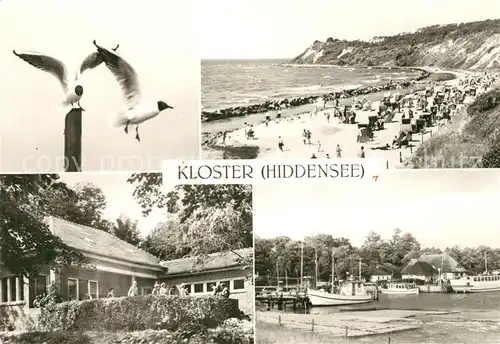 AK / Ansichtskarte Kloster Hiddensee Strand Gerhart Hauptmann Gedenkstaette Hafen Kat. Insel Hiddensee