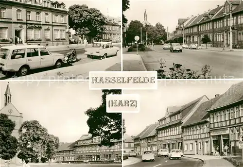 AK / Ansichtskarte Hasselfelde FDGB Ferienheim Zur Krone Breite Strasse Rathaus Markt Kat. Hasselfelde