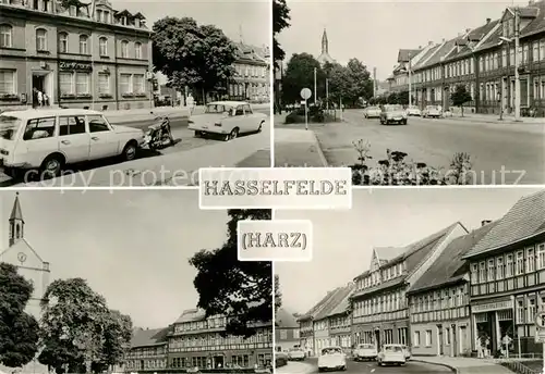 AK / Ansichtskarte Hasselfelde FDGB Ferienheim Zur Krone Breite Strasse Rathaus Markt Kat. Hasselfelde